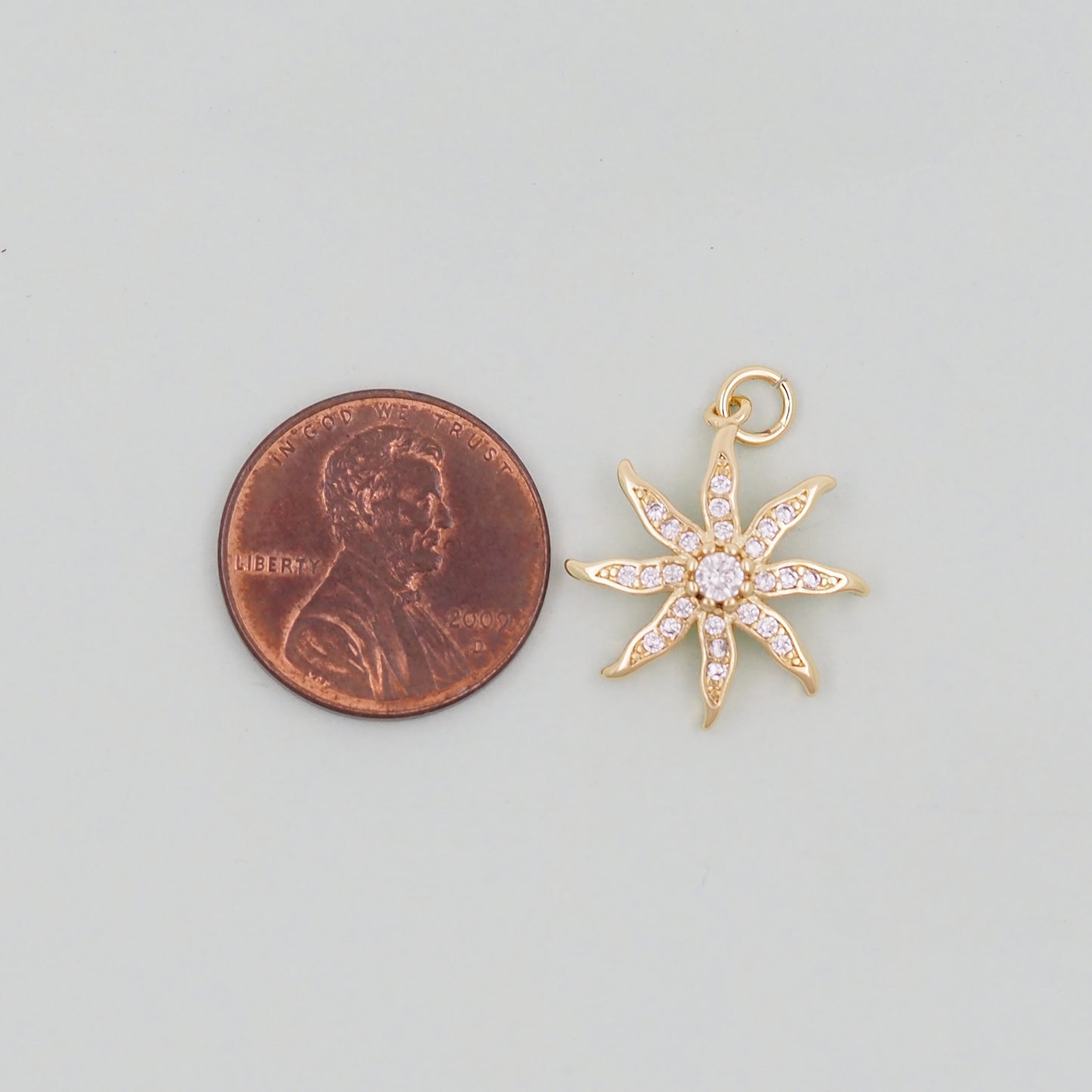 Gold Sun Charms,18K Gold Filled Sun Pendant,Celestial Charm Bracelet Necklace for DIY Jewelry Making Supply