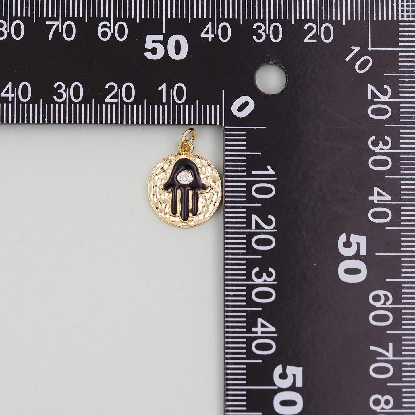 Gold Round Coin Hamsa Charms,18K Gold Filled CZ Hamsa Pendant,Silver Hamsa Protection Charms Bracelet Necklace for DIY Jewelry Making Supply