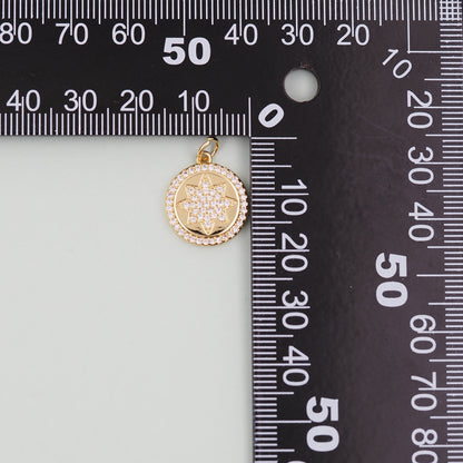 Gold Star Charms,18K Gold Filled Starburst Pendant,North Star Charm Bracelet Necklace for DIY Jewelry Making Supply
