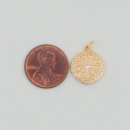 Gold Star Charms,18K Gold Filled Starburst Pendant,North Star Charm Bracelet Necklace for DIY Jewelry Making Supply