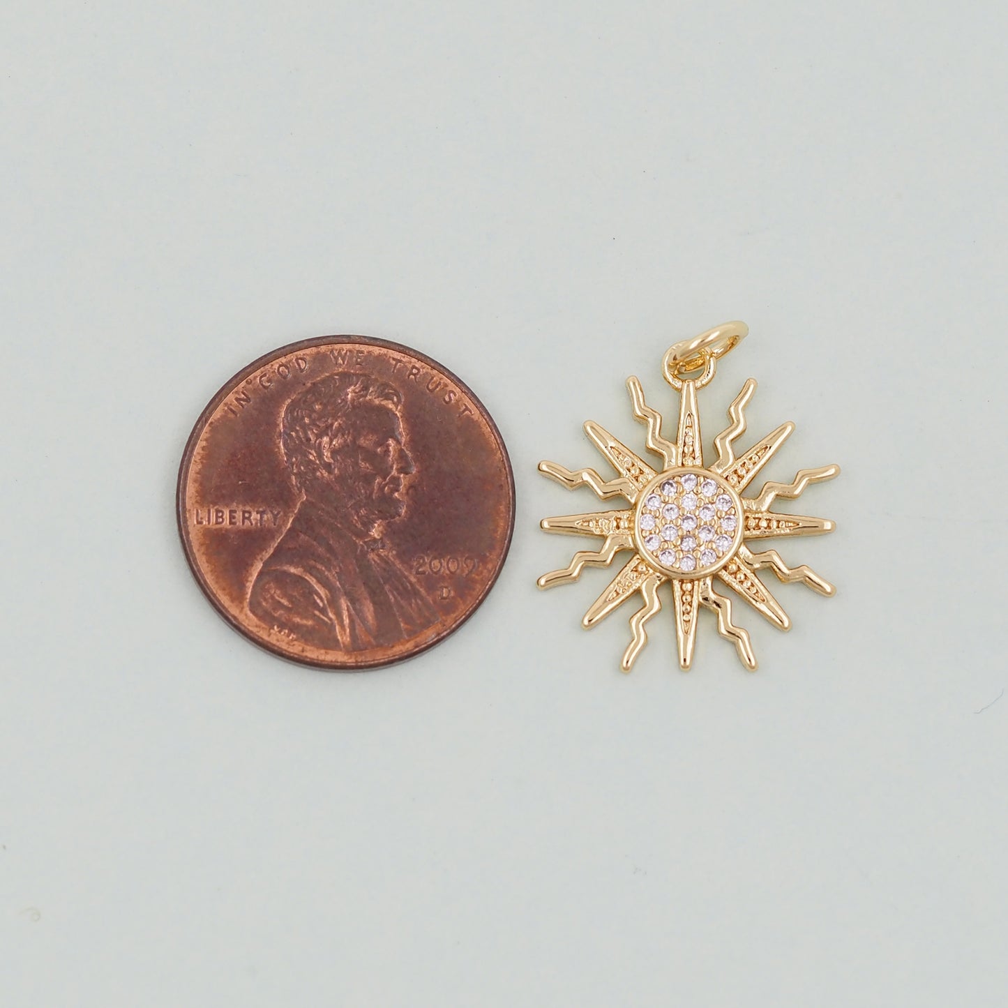 Gold Sun Charms,18K Gold Filled Sun Pendant,Celestial Charm Bracelet Necklace for DIY Jewelry Making Supply