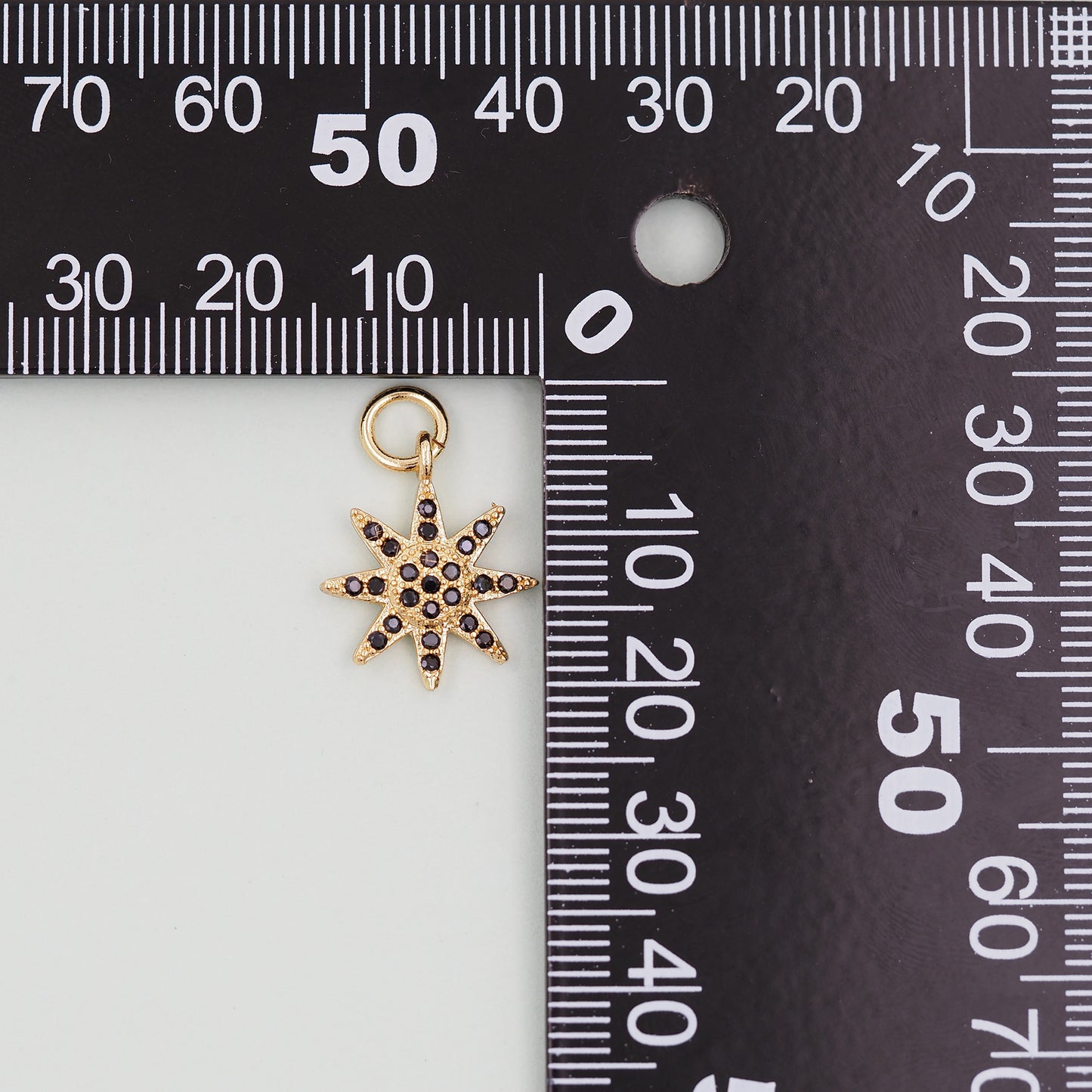 Gold Star Charms,18K Gold Filled Starburst Pendant,North Star Charm Bracelet Necklace for DIY Jewelry Making Supply