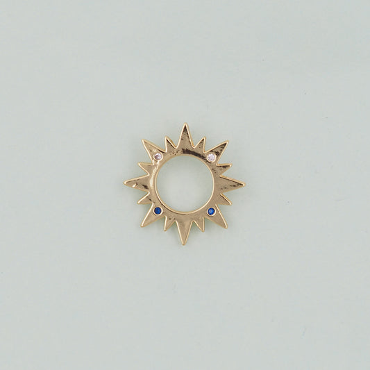Gold Sun Charms,18K Gold Filled Sun Pendant,Celestial Charm Bracelet Necklace for DIY Jewelry Making Supply