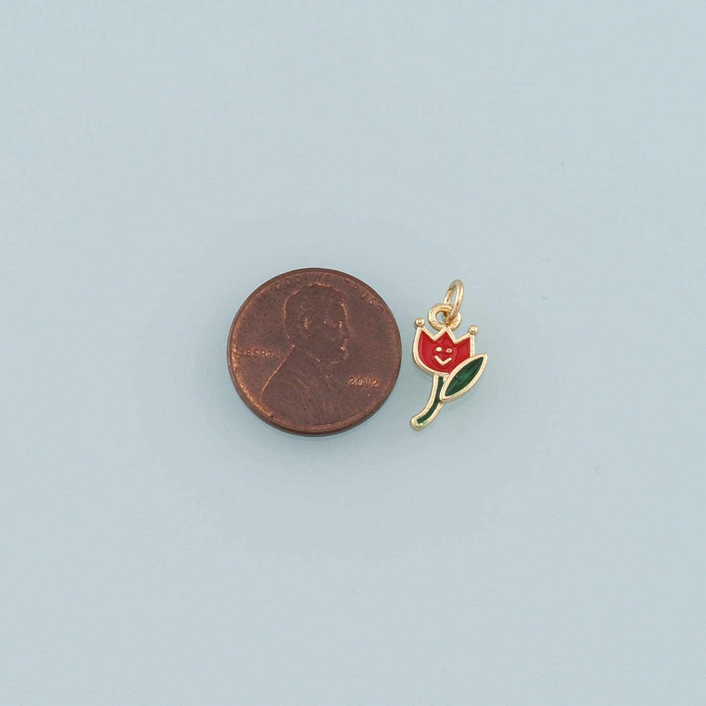 Gold Flower Charms,18K Gold Filled Flower Pendant,Enamel Flower Charm Bracelet Necklace for DIY Jewelry Making Supply