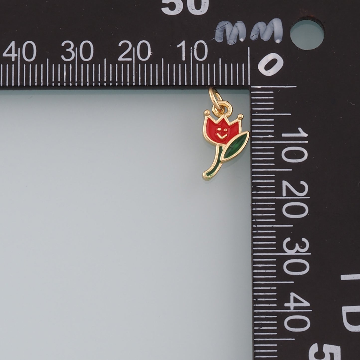Gold Flower Charms,18K Gold Filled Flower Pendant,Enamel Flower Charm Bracelet Necklace for DIY Jewelry Making Supply