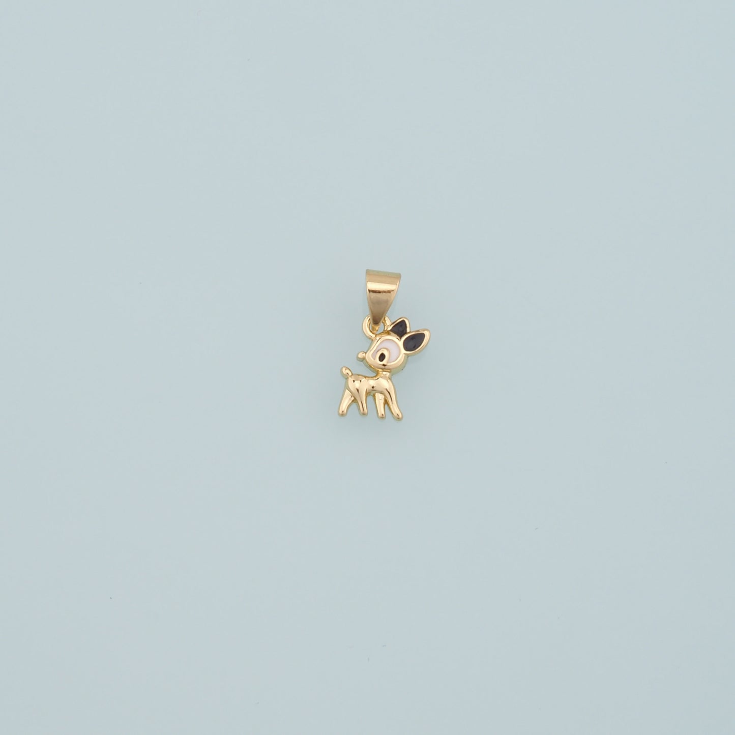 Gold Deer Charms,18K Gold Filled Elk Pendant,Enamel Deer Charm Bracelet Necklace for DIY Jewelry Making Supply
