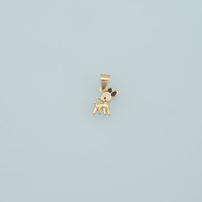 Gold Deer Charms,18K Gold Filled Elk Pendant,Enamel Deer Charm Bracelet Necklace for DIY Jewelry Making Supply
