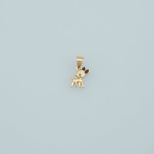Gold Deer Charms,18K Gold Filled Elk Pendant,Enamel Deer Charm Bracelet Necklace for DIY Jewelry Making Supply
