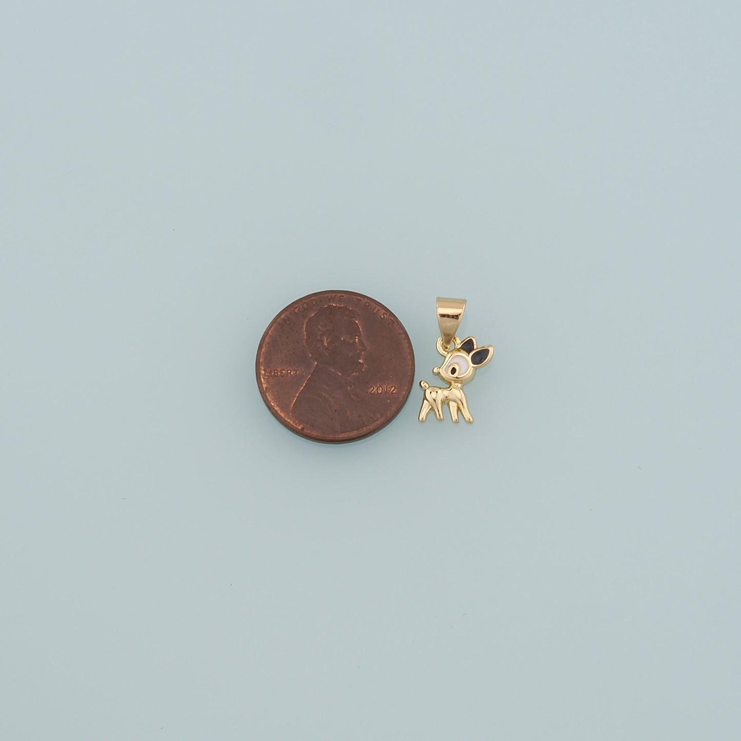 Gold Deer Charms,18K Gold Filled Elk Pendant,Enamel Deer Charm Bracelet Necklace for DIY Jewelry Making Supply
