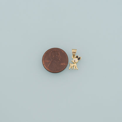 Gold Deer Charms,18K Gold Filled Elk Pendant,Enamel Deer Charm Bracelet Necklace for DIY Jewelry Making Supply