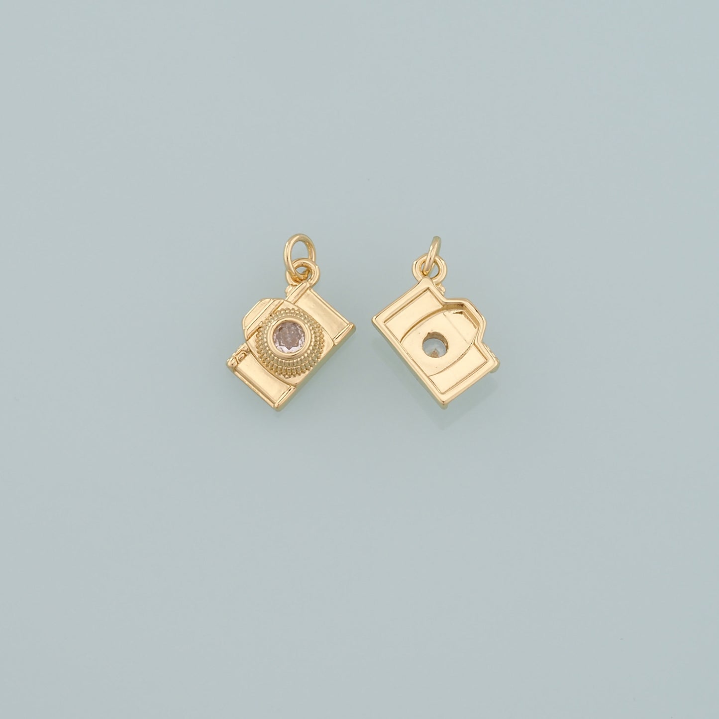 Gold Camera Charms,18K Gold Filled Camera Pendant,Camera Charm Bracelet Necklace for DIY Jewelry Making Supply