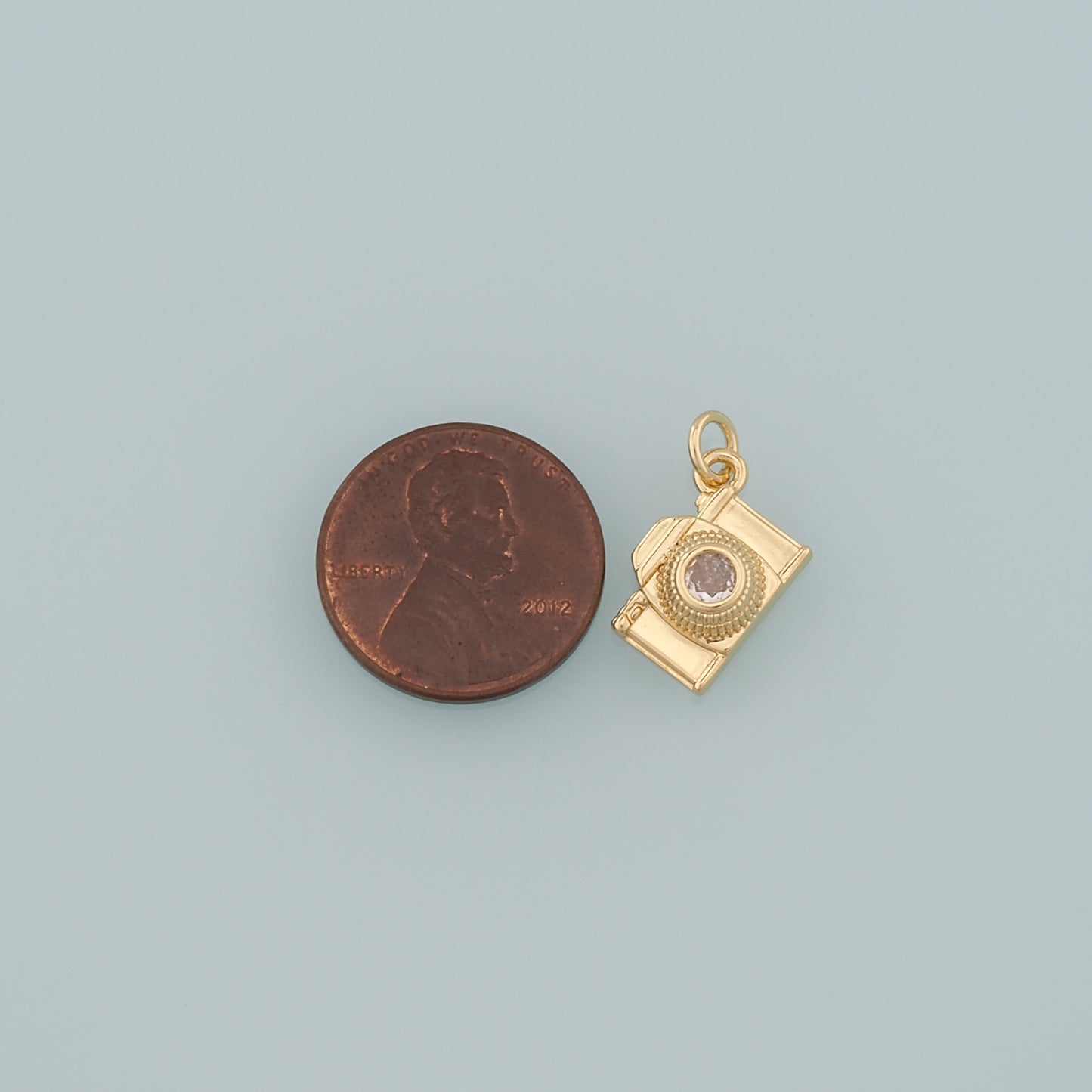 Gold Camera Charms,18K Gold Filled Camera Pendant,Camera Charm Bracelet Necklace for DIY Jewelry Making Supply