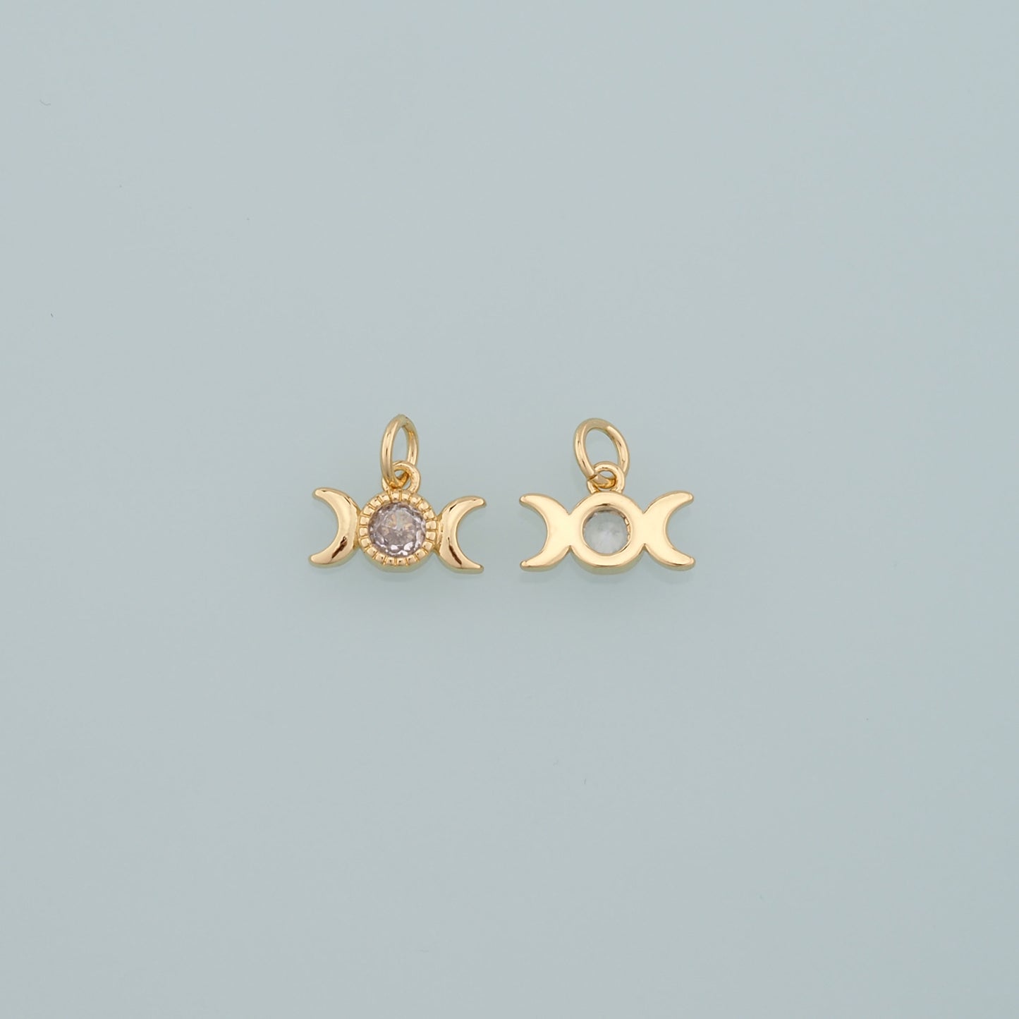 Gold Celestial Charms,18K Gold Filled Moon Pendant,Dainty Moon  Charm Bracelet Necklace for DIY Jewelry Making Supply
