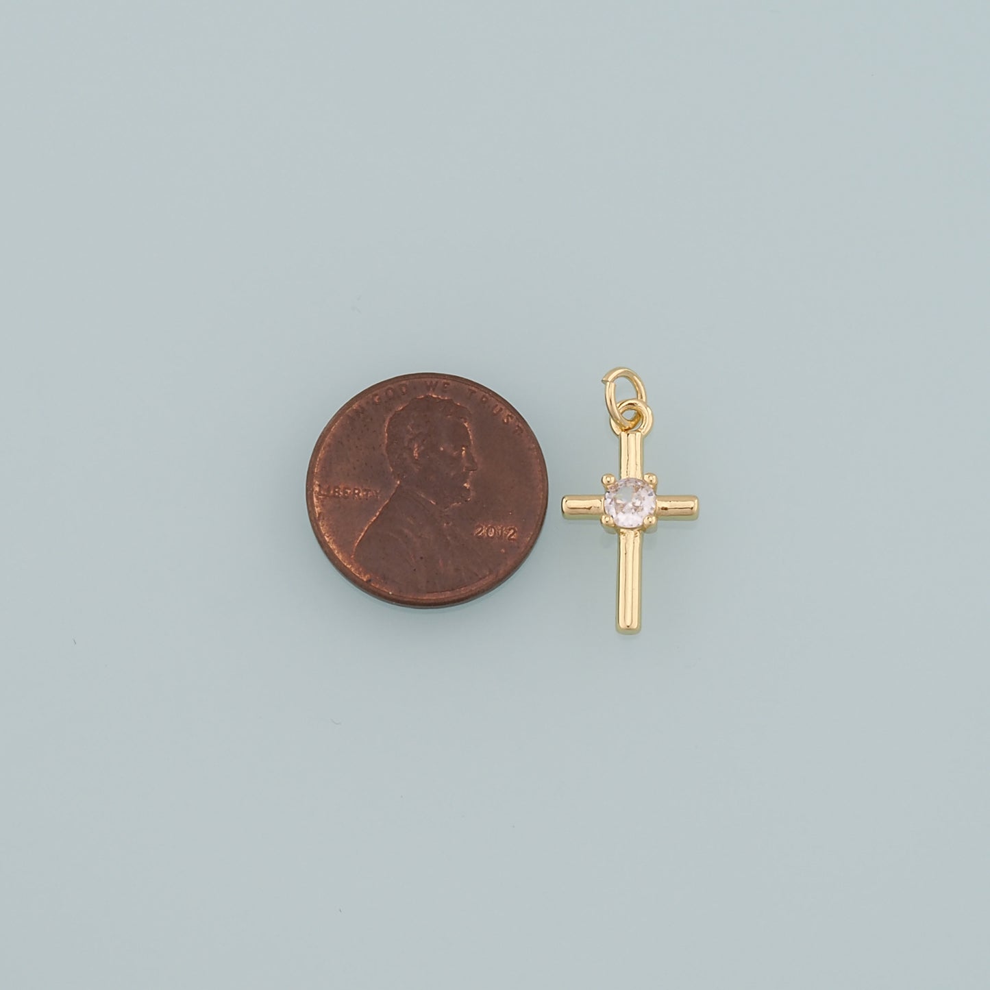 Gold Cross Charms,18K Gold Filled Cross Pendant,CZ Micro Pave Religion Charm Bracelet Necklace for DIY Jewelry Making Supply