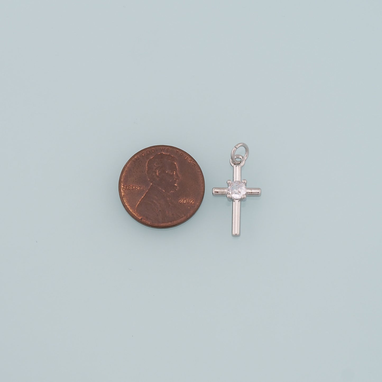 Gold Cross Charms,18K Gold Filled Cross Pendant,CZ Micro Pave Religion Charm Bracelet Necklace for DIY Jewelry Making Supply