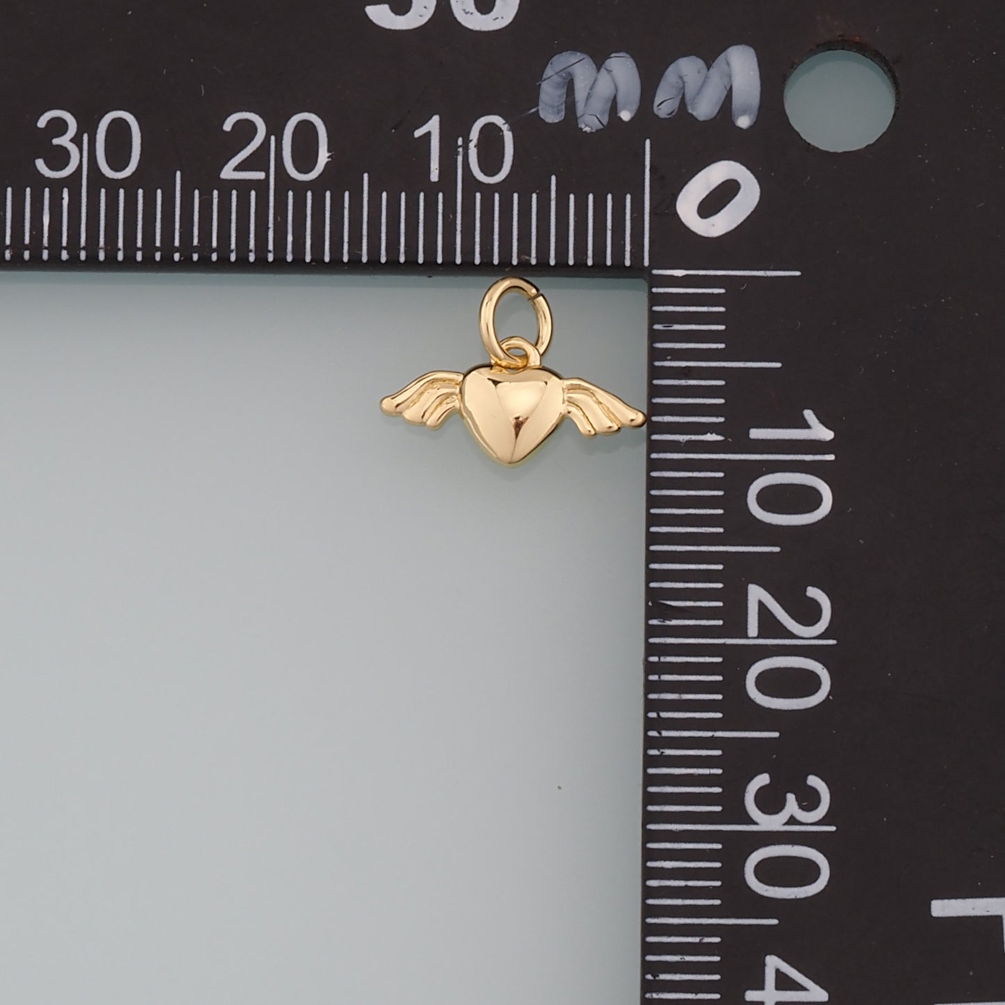 Gold Angel Wings Charms,18K Gold Filled Heart Pendant,Heart Wings Charm Bracelet Necklace for DIY Jewelry Making Supply