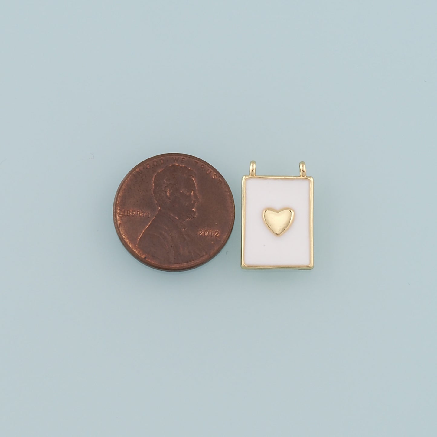 Gold Heart Charms,18K Gold Filled Heart Pendant,Enamel Heart Charm Bracelet Necklace for DIY Jewelry Making Supply
