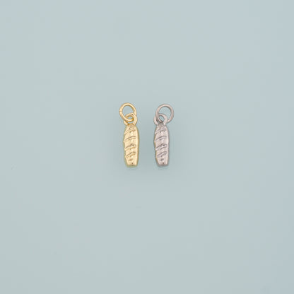 Gold Food Charms,18K Gold Filled Bread Pendant,Dainty French Bread Charm Bracelet Necklace for DIY Jewelry Making Supply