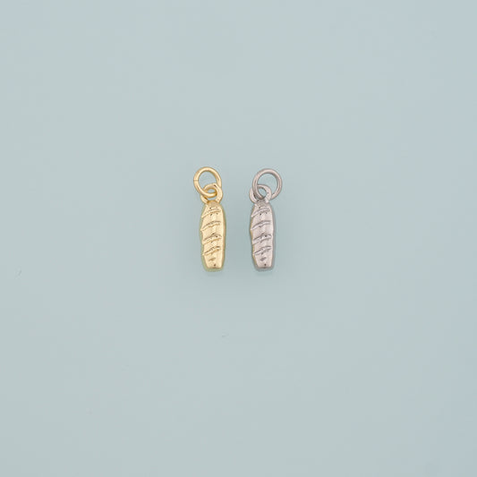 Gold Food Charms,18K Gold Filled Bread Pendant,Dainty French Bread Charm Bracelet Necklace for DIY Jewelry Making Supply