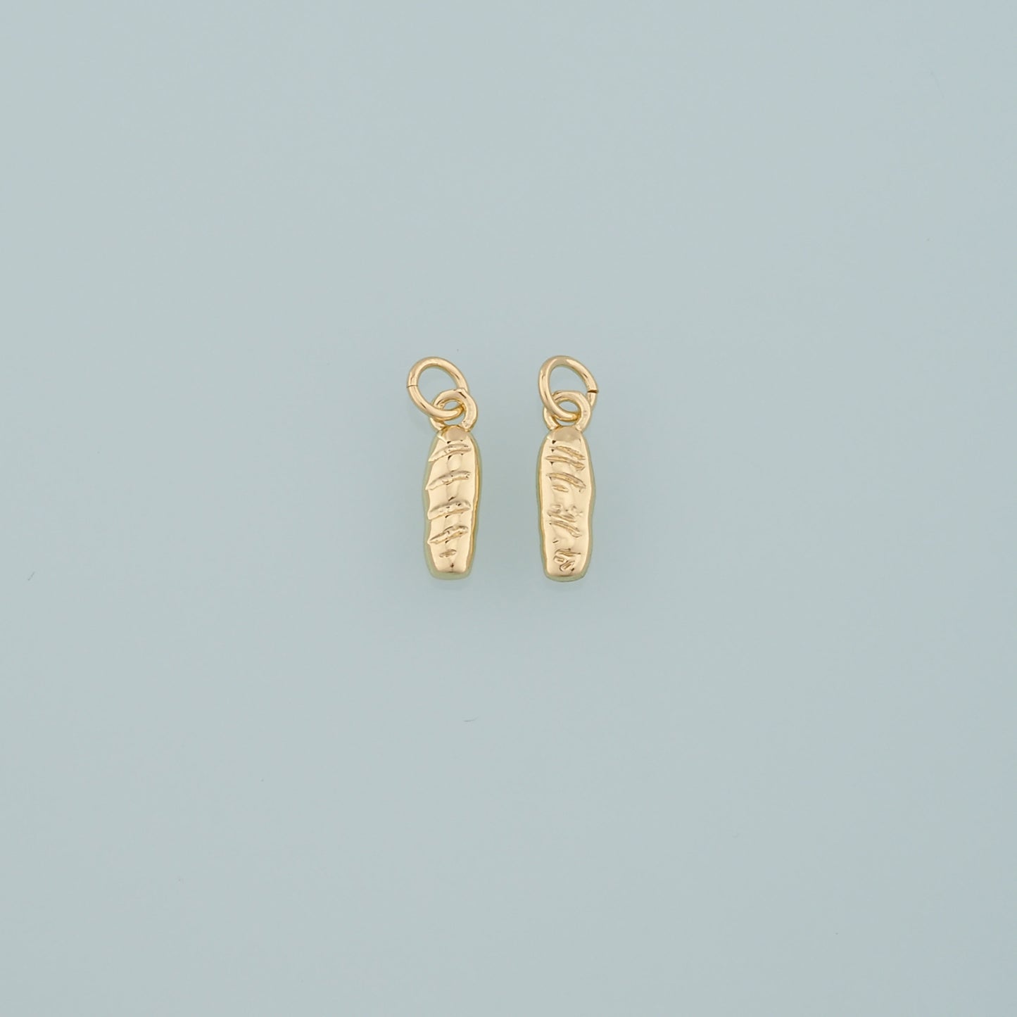 Gold Food Charms,18K Gold Filled Bread Pendant,Dainty French Bread Charm Bracelet Necklace for DIY Jewelry Making Supply