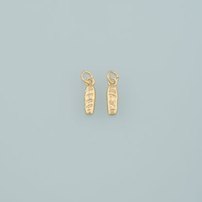 Gold Food Charms,18K Gold Filled Bread Pendant,Dainty French Bread Charm Bracelet Necklace for DIY Jewelry Making Supply