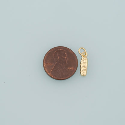 Gold Food Charms,18K Gold Filled Bread Pendant,Dainty French Bread Charm Bracelet Necklace for DIY Jewelry Making Supply