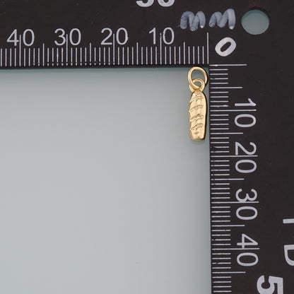 Gold Food Charms,18K Gold Filled Bread Pendant,Dainty French Bread Charm Bracelet Necklace for DIY Jewelry Making Supply