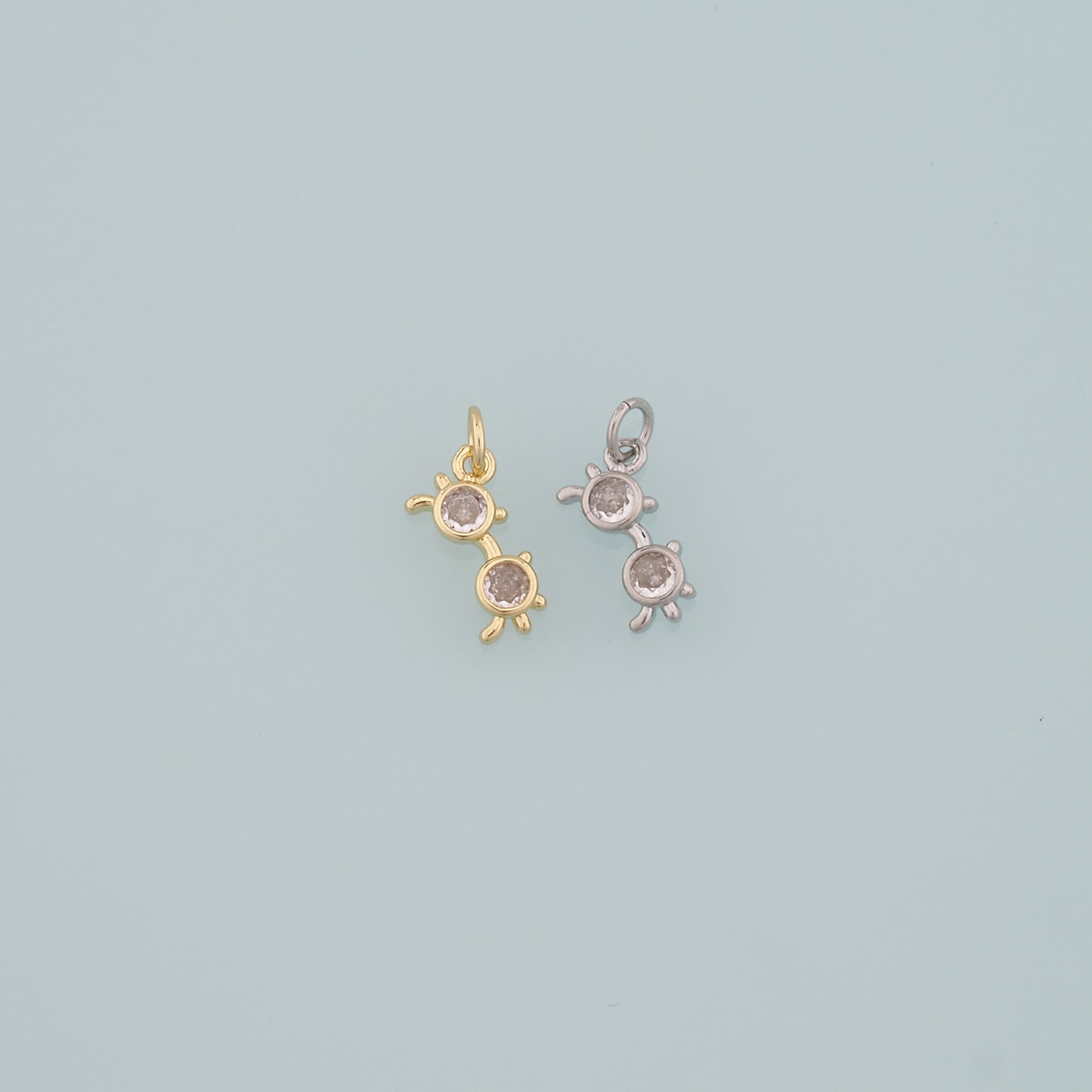 18K Gold Filled Glasses Pendant,Dainty Sunglasses Charm Bracelet Necklace for DIY Jewelry Making Supply