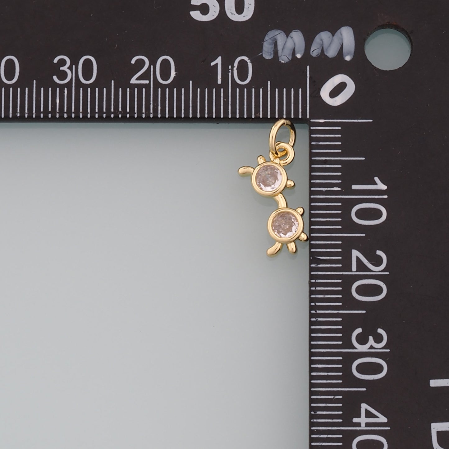 18K Gold Filled Glasses Pendant,Dainty Sunglasses Charm Bracelet Necklace for DIY Jewelry Making Supply