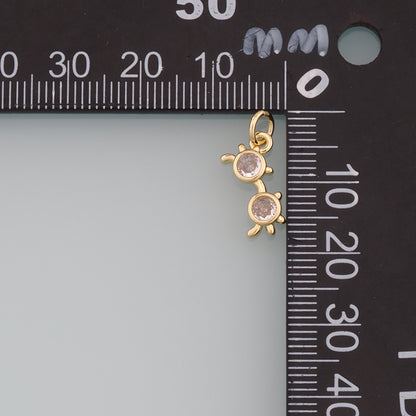 18K Gold Filled Glasses Pendant,Dainty Sunglasses Charm Bracelet Necklace for DIY Jewelry Making Supply