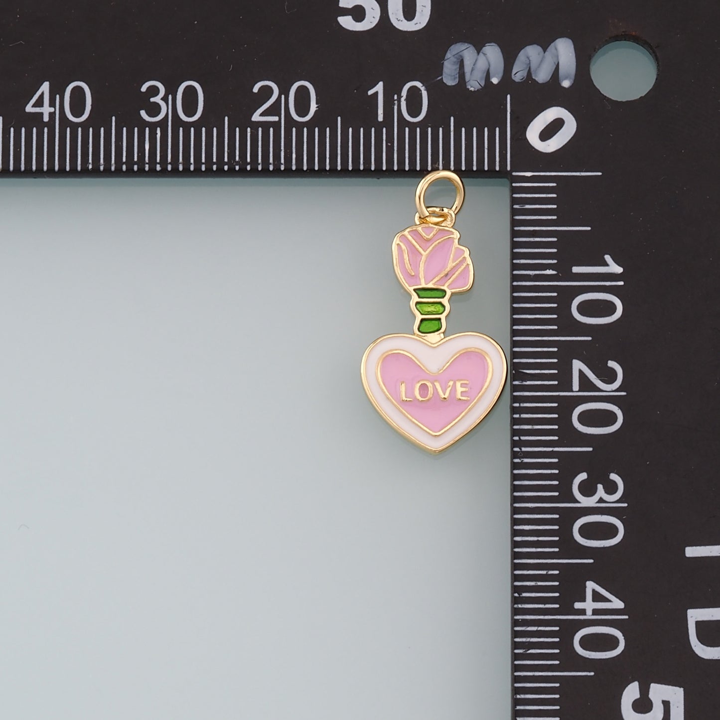 Gold Love Charms,18K Gold Filled Heart Pendant,Enamel Heart Charm Bracelet Necklace for DIY Jewelry Making Supply