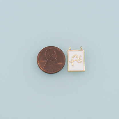 18K Gold Filled Fe Pendant,Enamel Fe Charm Bracelet Necklace for DIY Jewelry Making Supply
