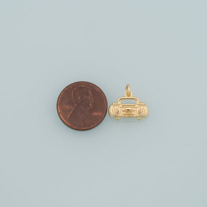 18K Gold Filled Radio Pendant,Dainty Radio Charm Bracelet Necklace for DIY Jewelry Making Supply