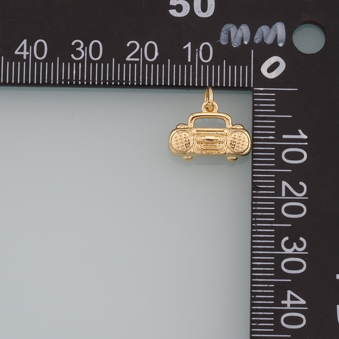 18K Gold Filled Radio Pendant,Dainty Radio Charm Bracelet Necklace for DIY Jewelry Making Supply