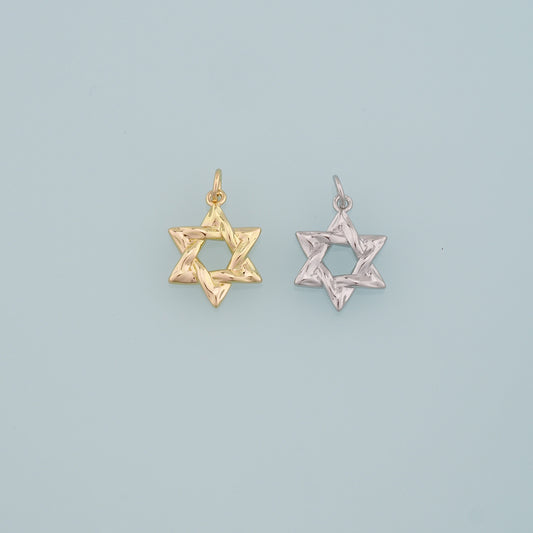 Gold Celestial Charms,18K Gold Filled David Star Pendant,Star Charm Bracelet Necklace for DIY Jewelry Making Supply
