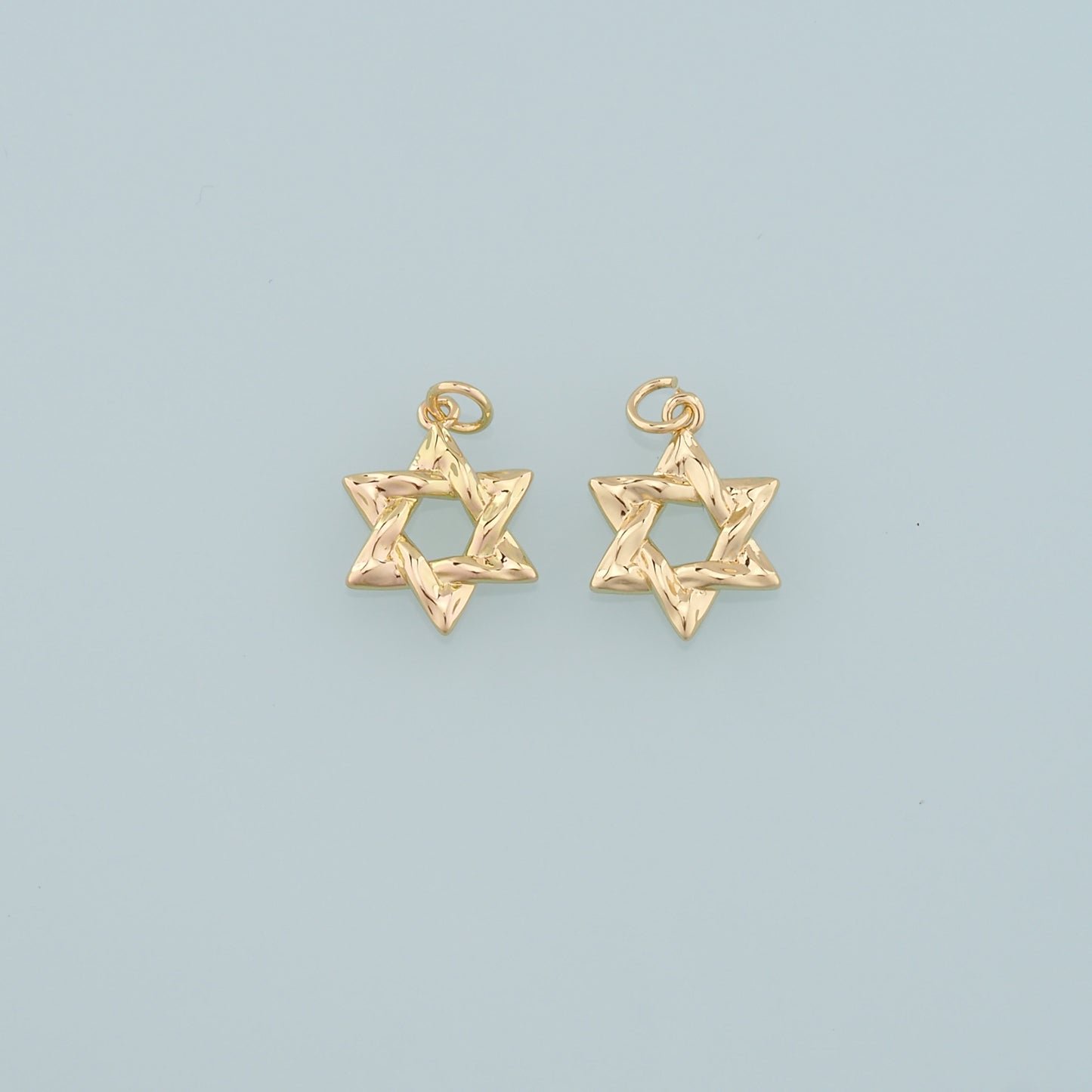 Gold Celestial Charms,18K Gold Filled David Star Pendant,Star Charm Bracelet Necklace for DIY Jewelry Making Supply