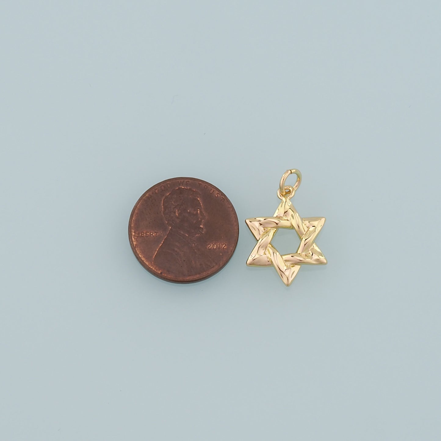 Gold Celestial Charms,18K Gold Filled David Star Pendant,Star Charm Bracelet Necklace for DIY Jewelry Making Supply