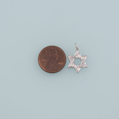 Gold Celestial Charms,18K Gold Filled David Star Pendant,Star Charm Bracelet Necklace for DIY Jewelry Making Supply