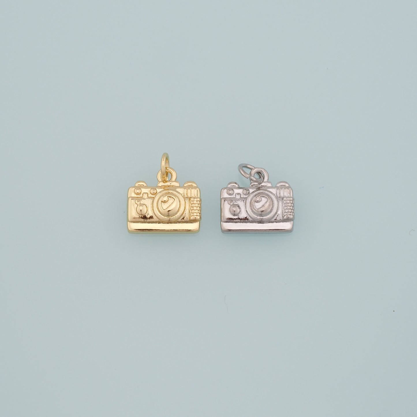 Gold Camera Charms,18K Gold Filled Camera Pendant,Camera Charm Bracelet Necklace for DIY Jewelry Making Supply