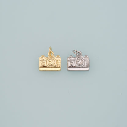 Gold Camera Charms,18K Gold Filled Camera Pendant,Camera Charm Bracelet Necklace for DIY Jewelry Making Supply