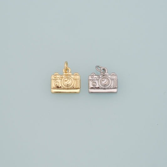 Gold Camera Charms,18K Gold Filled Camera Pendant,Camera Charm Bracelet Necklace for DIY Jewelry Making Supply