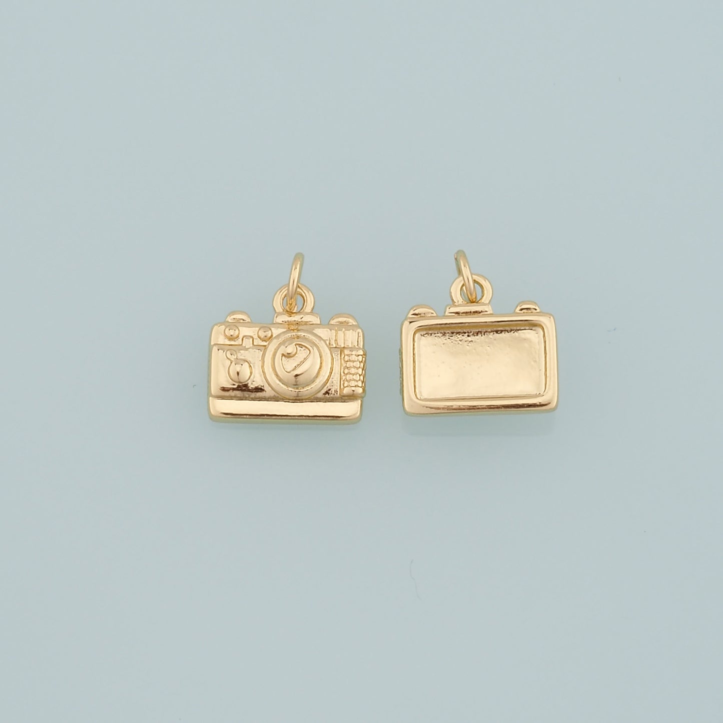 Gold Camera Charms,18K Gold Filled Camera Pendant,Camera Charm Bracelet Necklace for DIY Jewelry Making Supply