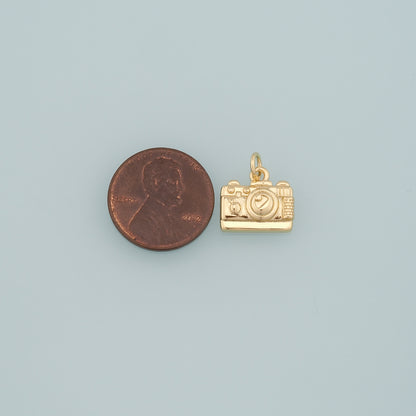 Gold Camera Charms,18K Gold Filled Camera Pendant,Camera Charm Bracelet Necklace for DIY Jewelry Making Supply