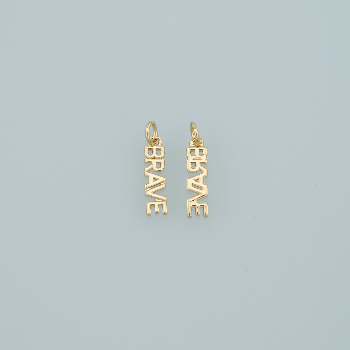 18K Gold Filled Brave Pendant,Brave Charm Bracelet Necklace for DIY Jewelry Making Supply