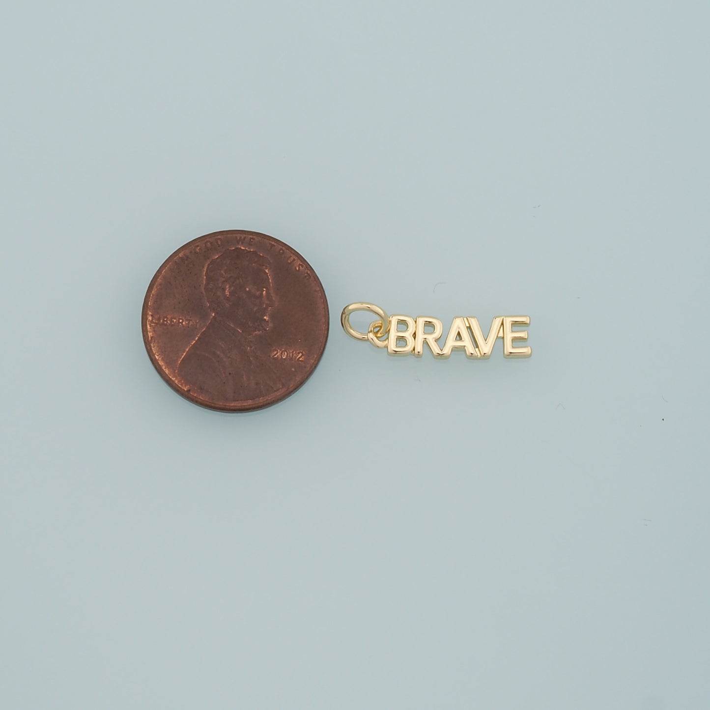 18K Gold Filled Brave Pendant,Brave Charm Bracelet Necklace for DIY Jewelry Making Supply