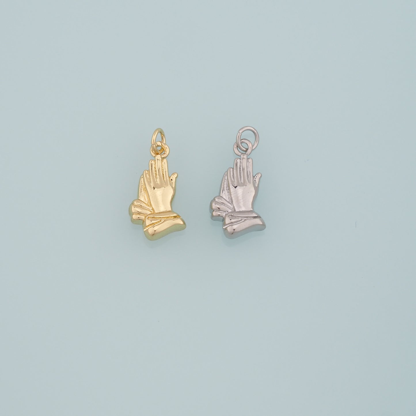 Gold Hand Charms,18K Gold Filled Gesture Pendant,Hand Charm Bracelet Necklace for DIY Jewelry Making Supply