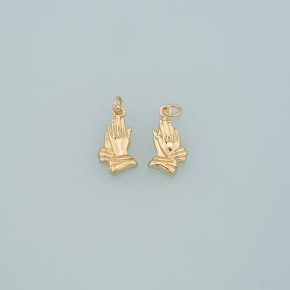 Gold Hand Charms,18K Gold Filled Gesture Pendant,Hand Charm Bracelet Necklace for DIY Jewelry Making Supply