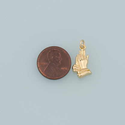 Gold Hand Charms,18K Gold Filled Gesture Pendant,Hand Charm Bracelet Necklace for DIY Jewelry Making Supply