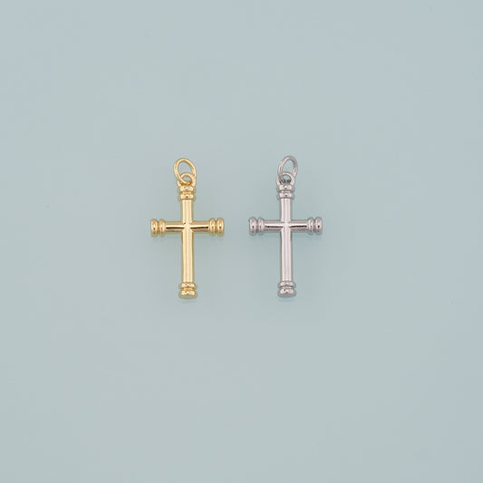 Gold Cross Charms,18K Gold Filled Cross Pendant,Religion Charm Bracelet Necklace for DIY Jewelry Making Supply