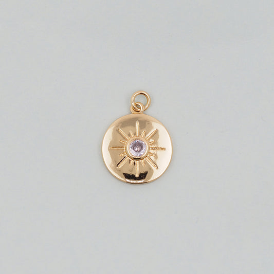 Gold Sun Charms,18K Gold Filled Sun Pendant,Celestial Charm Bracelet Necklace for DIY Jewelry Making Supply